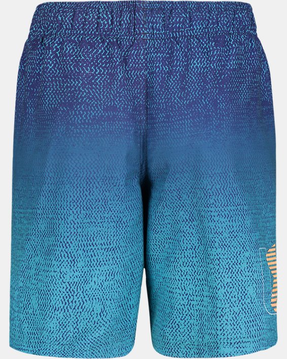 Little Boys' UA Texture Maze Swim Volley Shorts, Blue, pdpMainDesktop image number 1